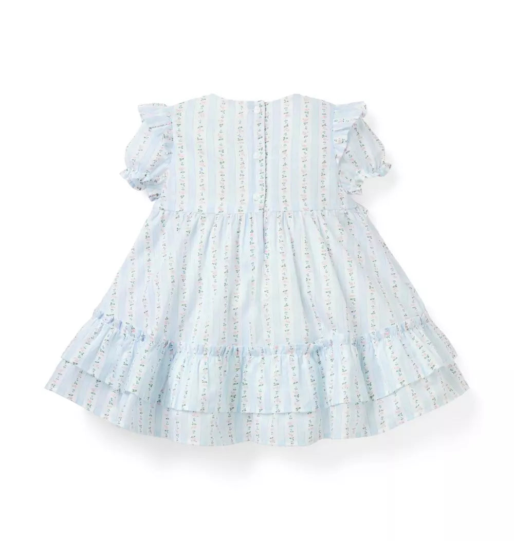 WHITE BLUE STRIPE DRESS