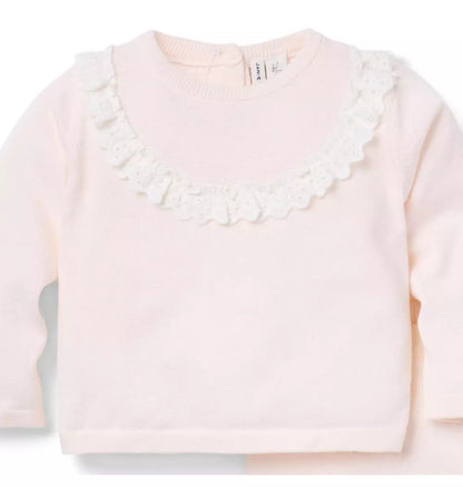 PINK EYELET SWEATER/PANT SET
