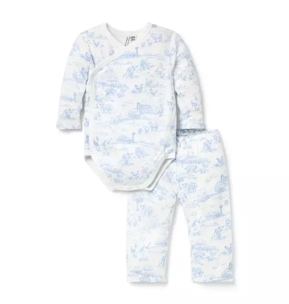 BLUE FARM TOILE SET