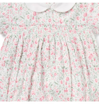MULTI FLORAL SMOCKED BUBBLE