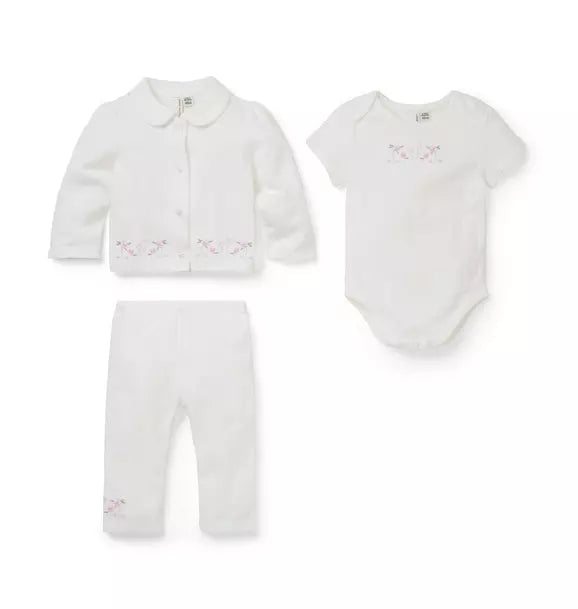 WHITE POINTELLE 3PC SET