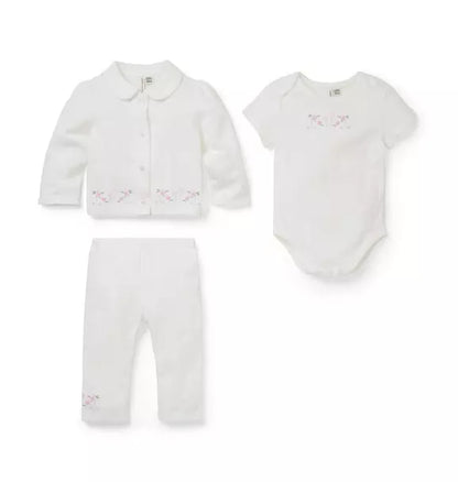 WHITE POINTELLE 3PC SET
