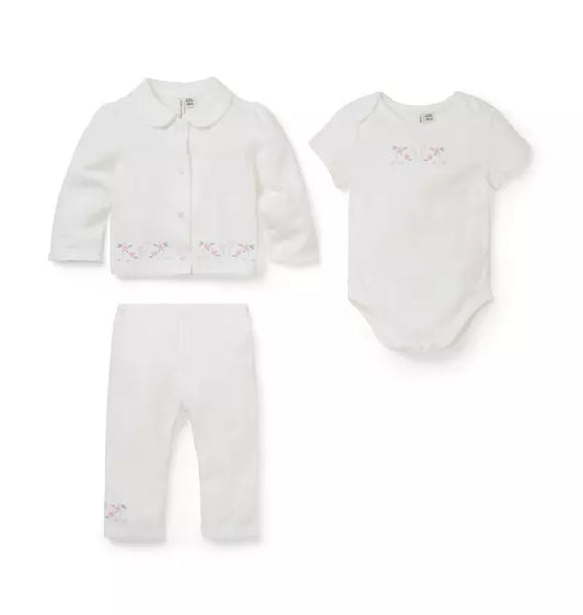 WHITE POINTELLE 3PC SET