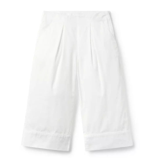 W WHT PLT TWILL WIDE PANT E2