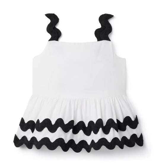 W BW RICRAC SL TOP BW