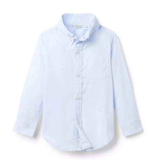 W TR BLU POPLIN LS TOP OCC