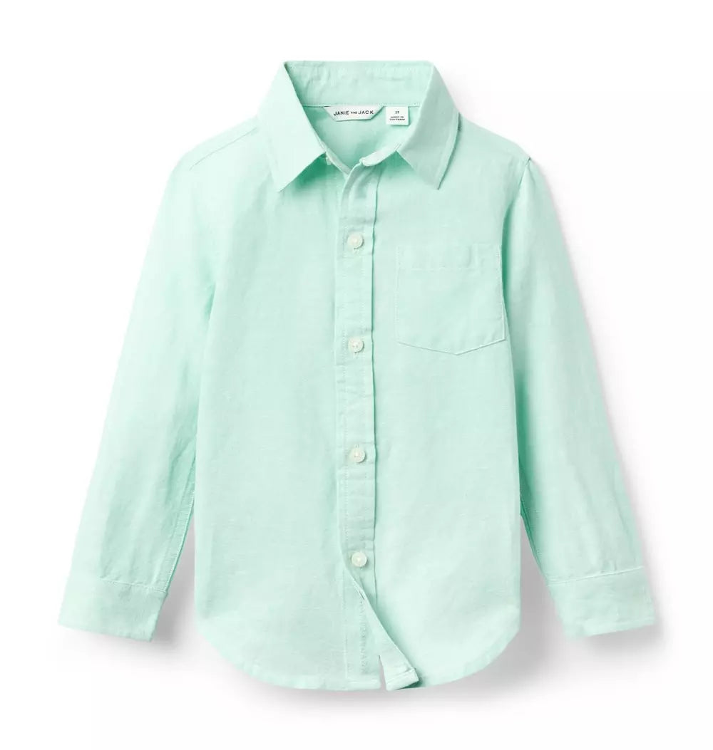 W TR GREEN LINEN RU TOP ESTR1
