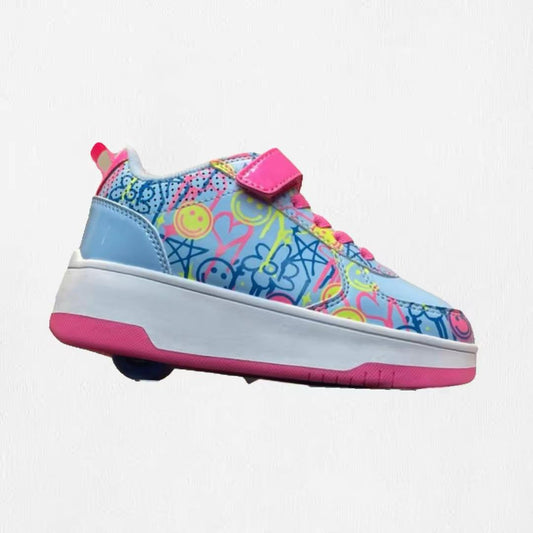 HEELYS LT BLUE / NEON PINK