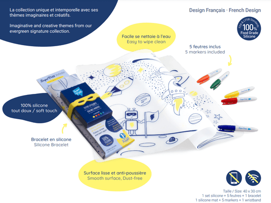 Kit SPACE: 1 silicone mat + 5 markers