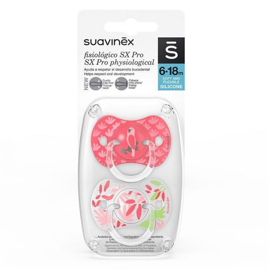 Pink Jungle Physiological Pacifier for 6-18 months 2 Units