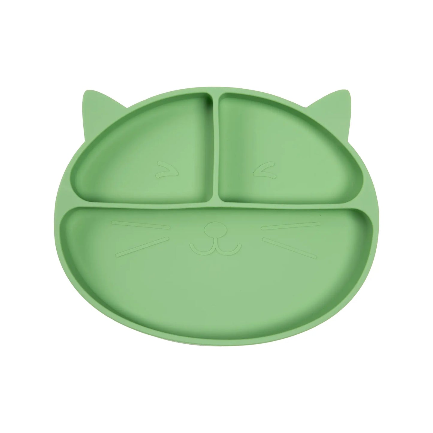 Set de Alimentación de Silicona Gatito Verde Salvia