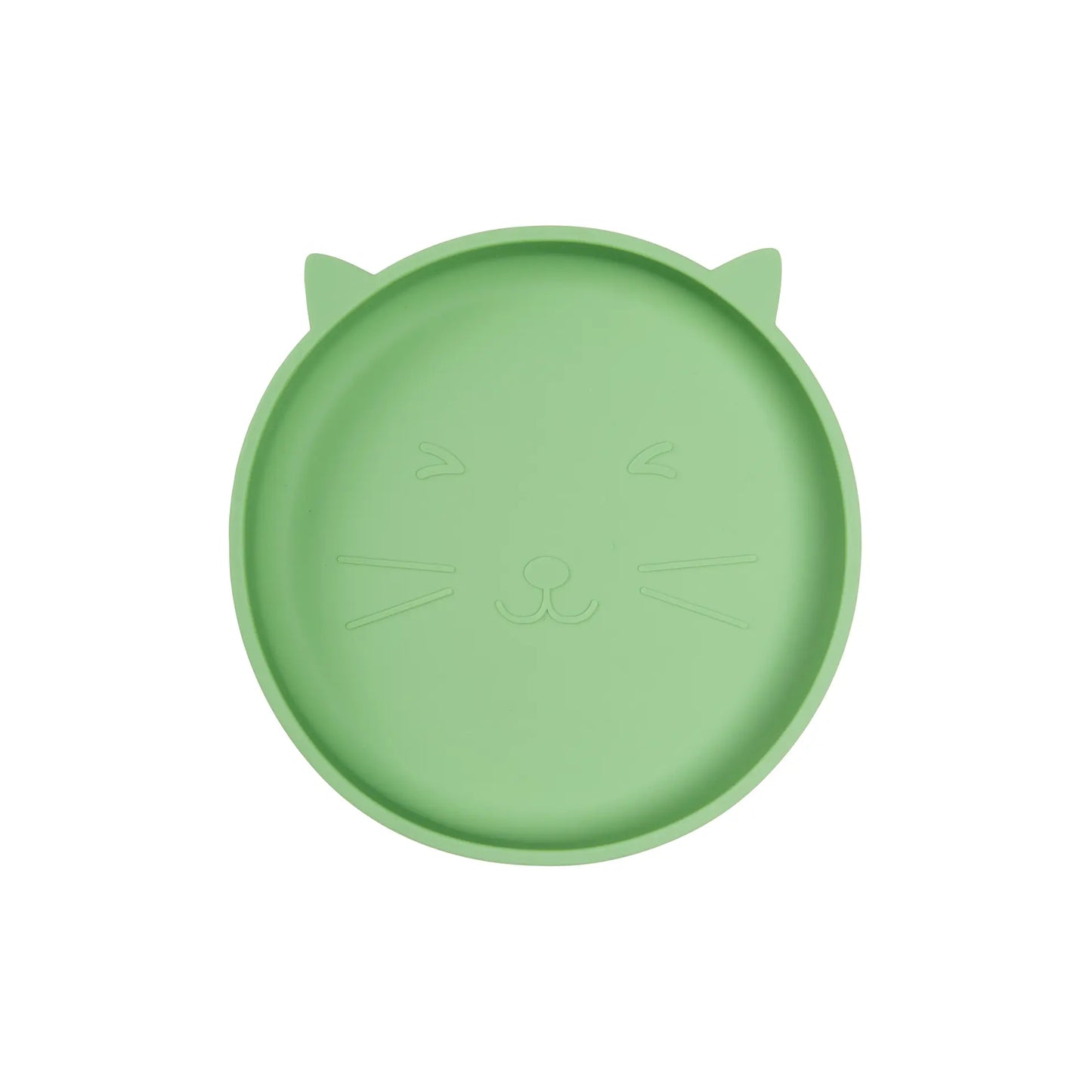 Set de Alimentación de Silicona Gatito Verde Salvia