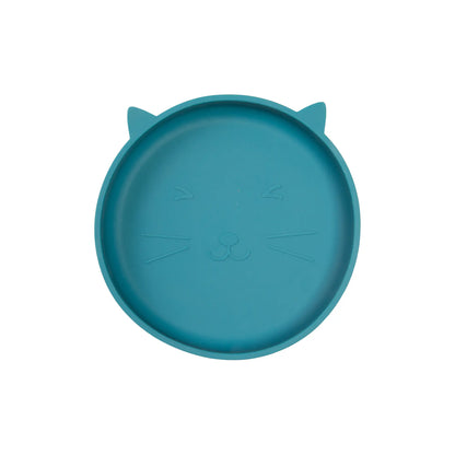 Set de Alimentación de Silicona Gatito Azul Petróleo