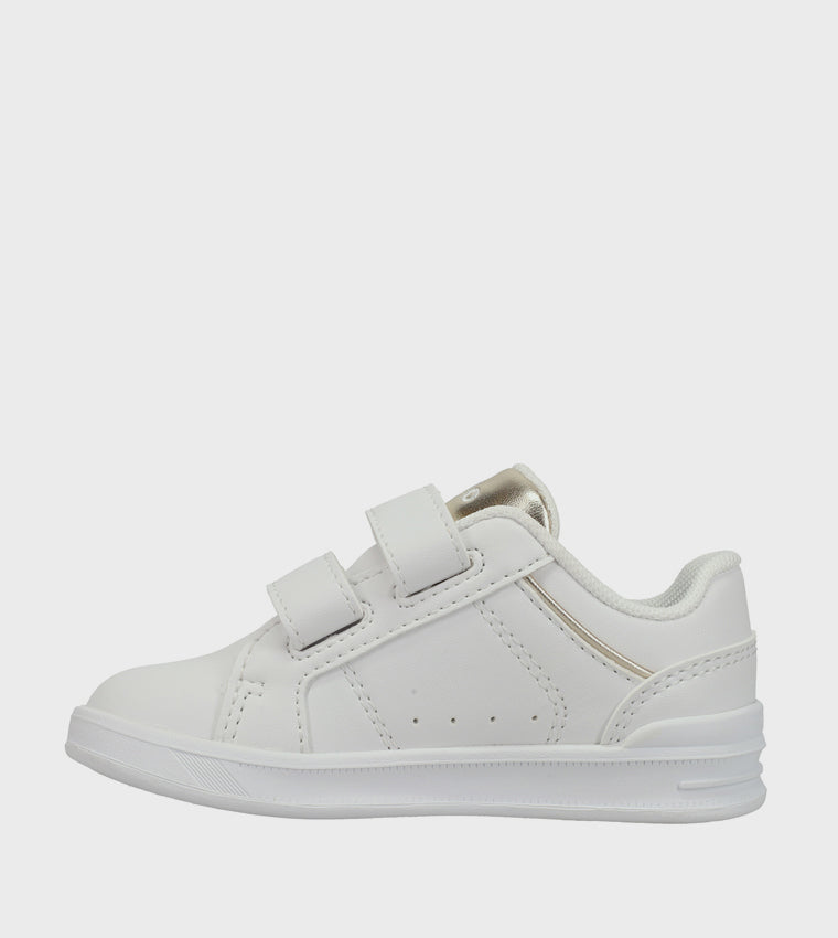 POLO RALPH LAUREN ZAPATILLAS PARA NIÑOS- HERITAGE COURT IV (WHT/GLD)