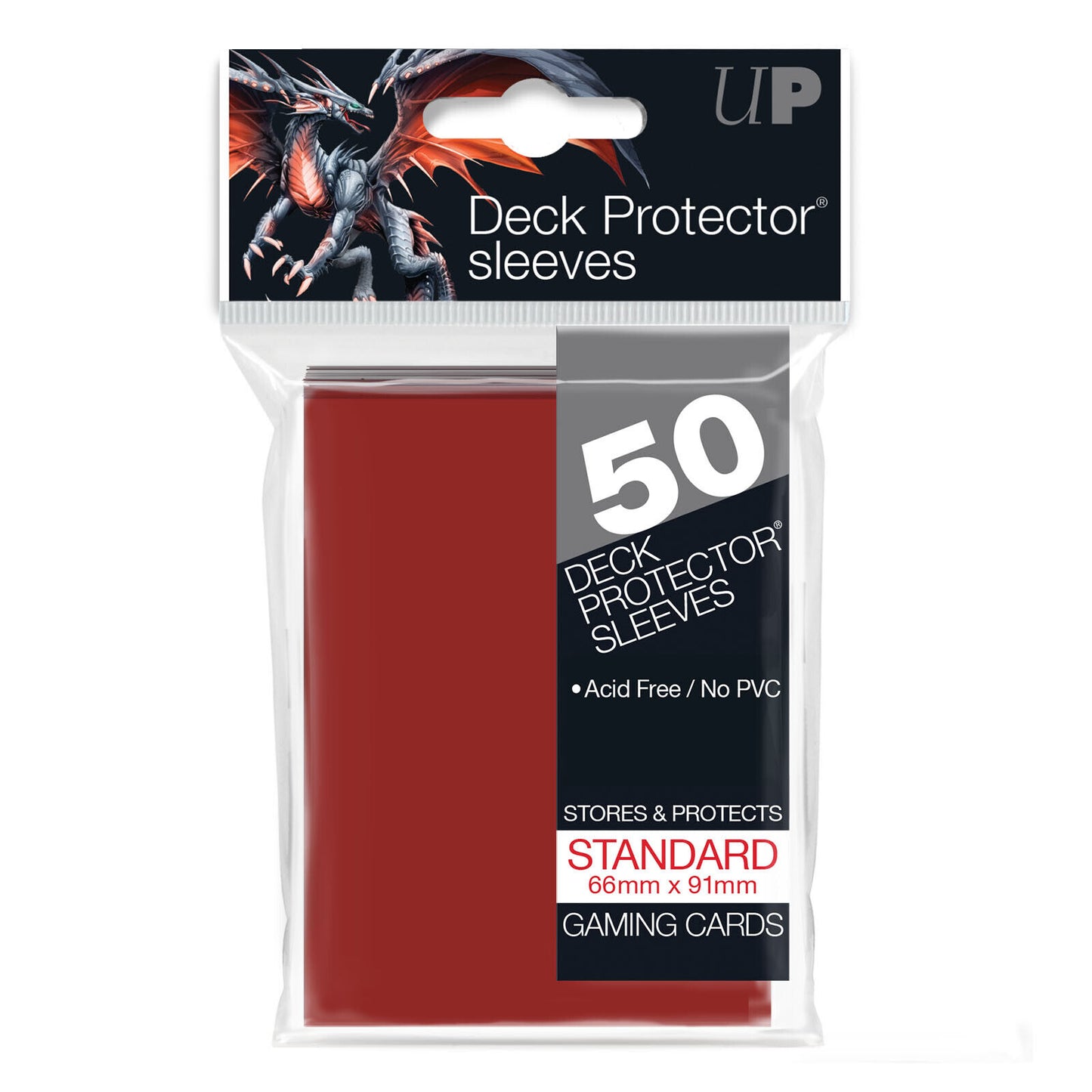 Ultra Pro PRO-Gloss 50ct Standard Deck Protector sleeves: Red