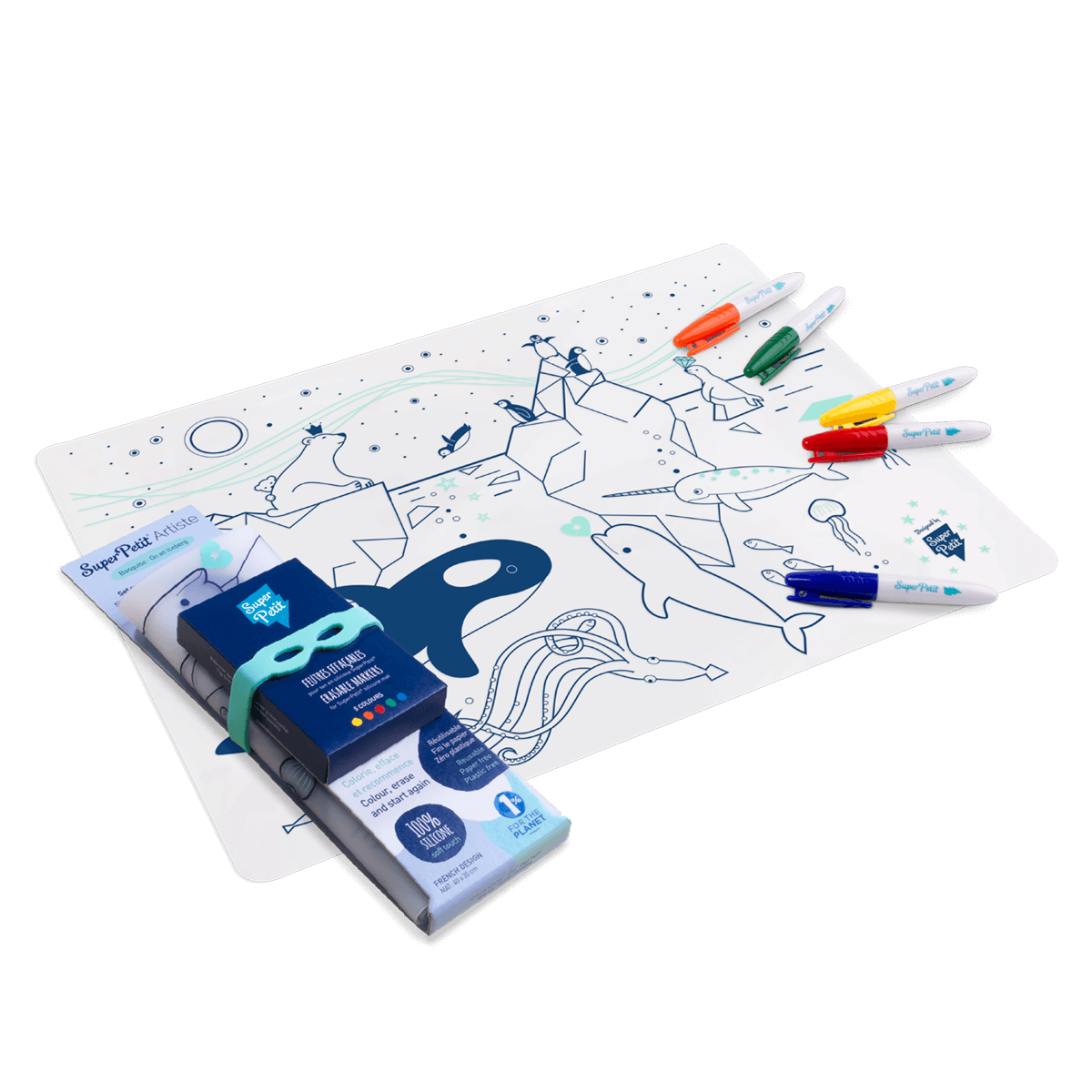 kit ICEBERG: 1 silicone mat + 5 markers