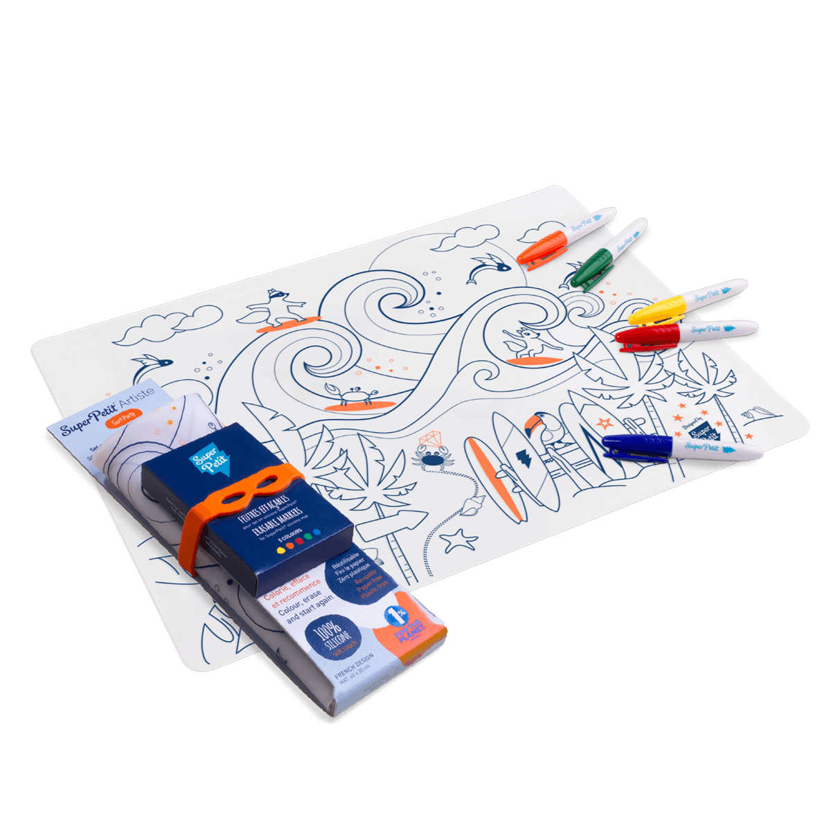 Kit SURF : 1 silicone mat + 5 markers